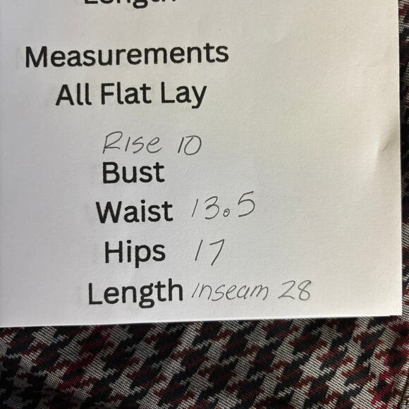 Anthropologie Sanctuary Red Plaid Houndstooth Skinny Pants Womens Medium NWT* - Picture 10 of 10